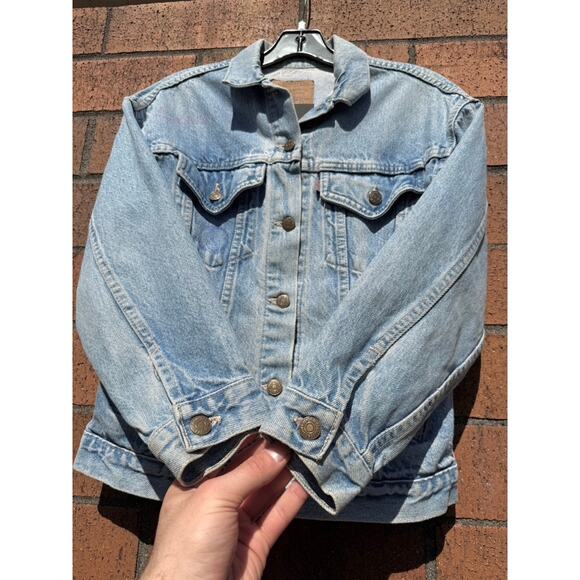 90s Levi's Vintage Type 3 Custom Hippie Hand Drawn Art Stonewash Denim Jacket - Picture 4 of 9